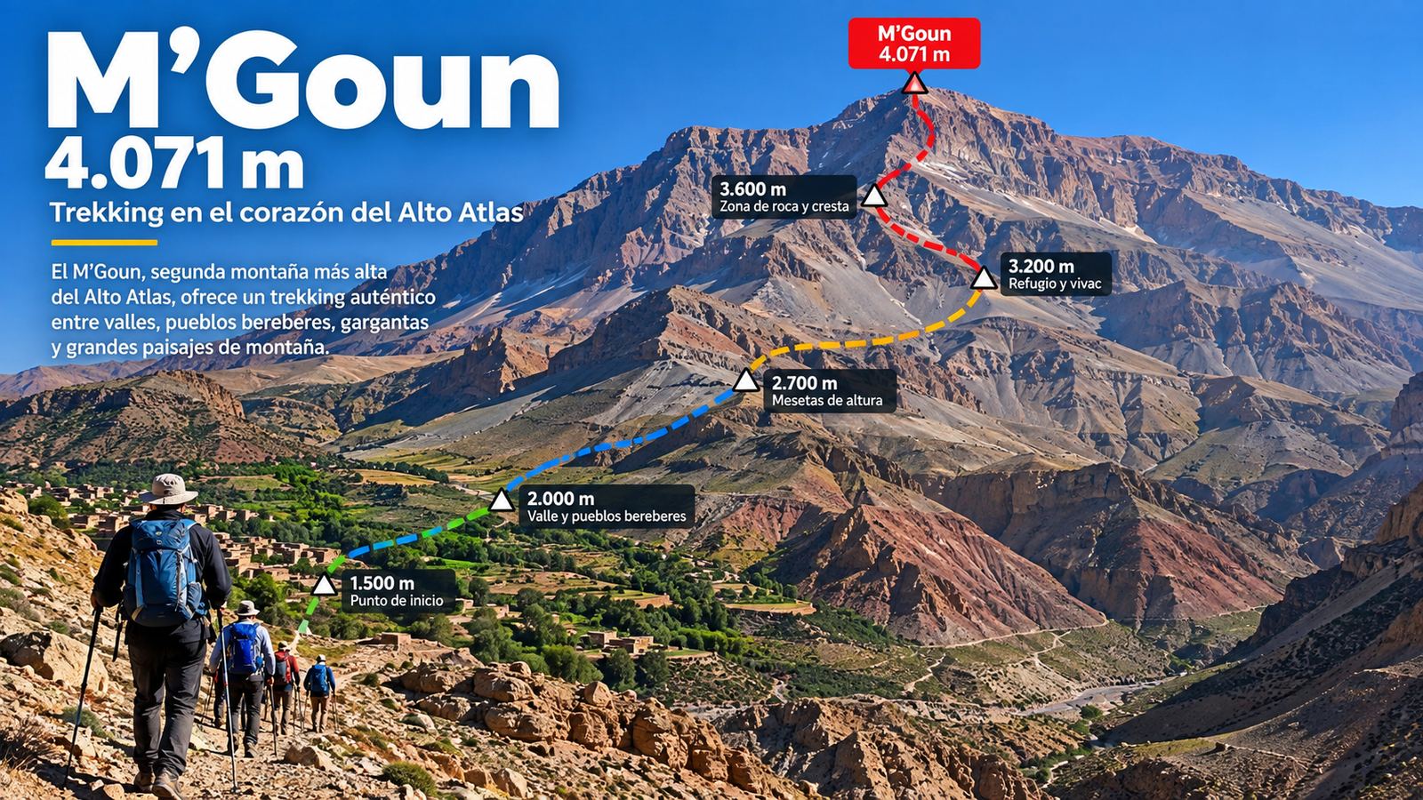 M'Goun 4.071 m, ruta de trekking por el Alto Atlas de Marruecos
